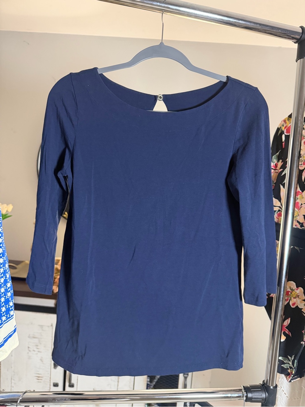 Lilly Pulitzer Classic Navy Women's Boatneck Top S